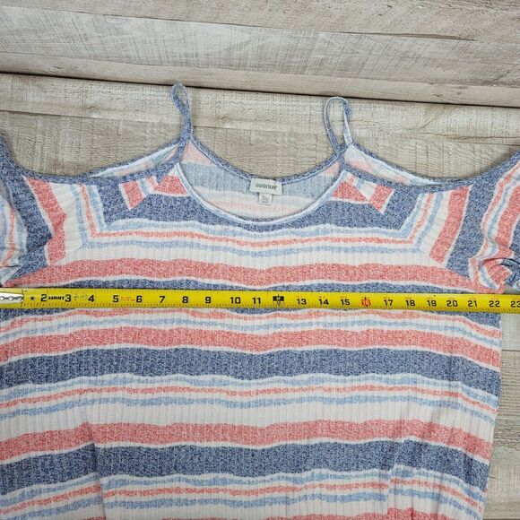 Womens Patriotic Top Size 18/20 Avenue Cold Shoulder 3/4 Sleeve 4th of July - Picture 4 of 9